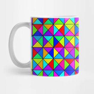 Colorful Squares Triangles Black Lines Mug